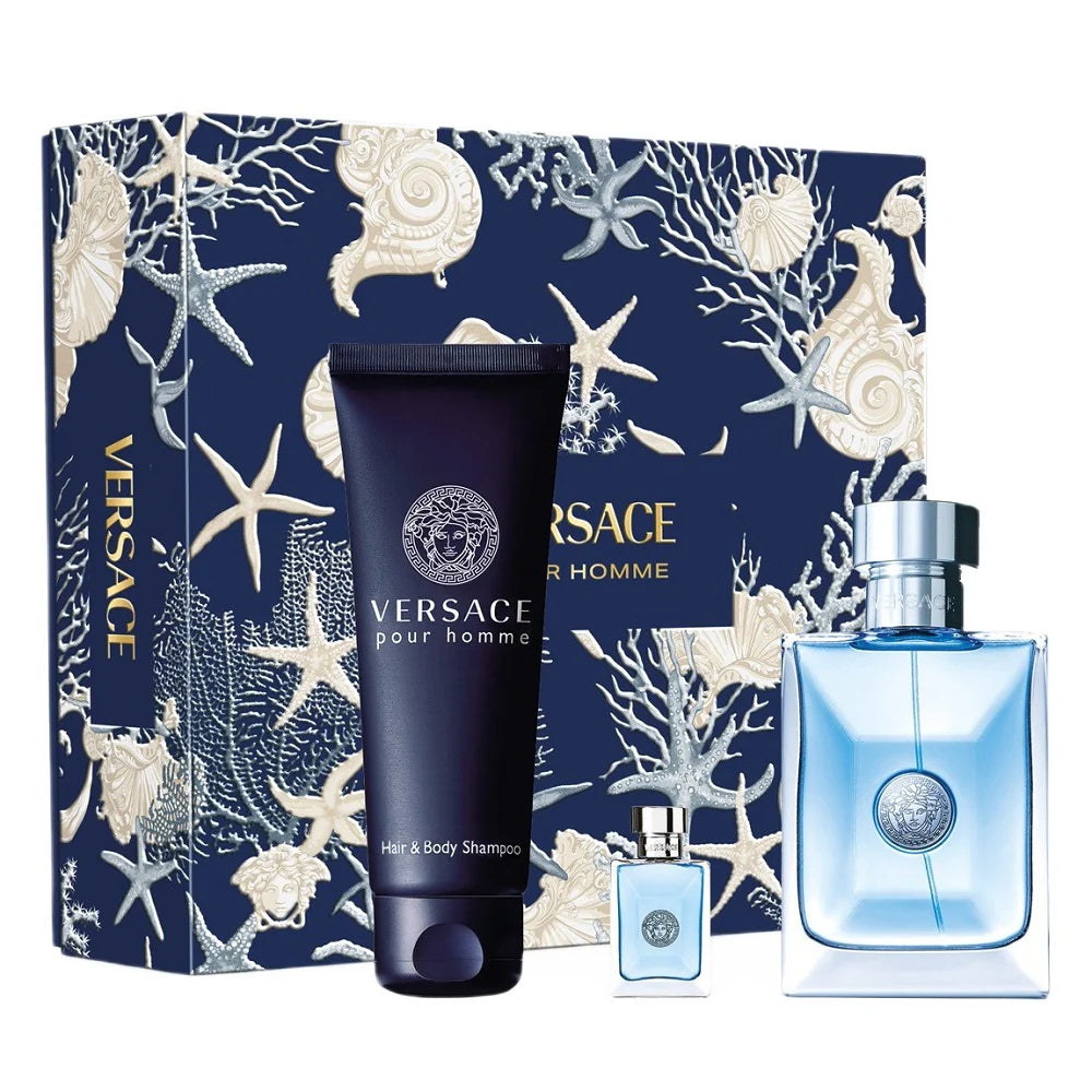 Versace Pour Homme Coffret Cadeau (100ml EDT + 5ml EDT + Accessoires)